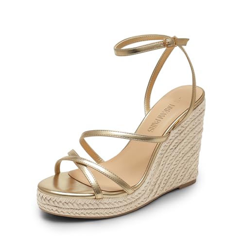 Image of DREAM PAIRS Women's Strappy Espadrille Wedge Sandals | Platform Chunky Heel design,Comfortable Open Toe Wedge Sandals with Cushioned Insole, Fashion Dressy Shoes