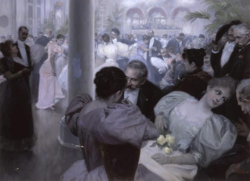 Cuadro para sala de Wilhelm Gause, lienzo artístico de 60x90cm de Riunione al Kurhaus