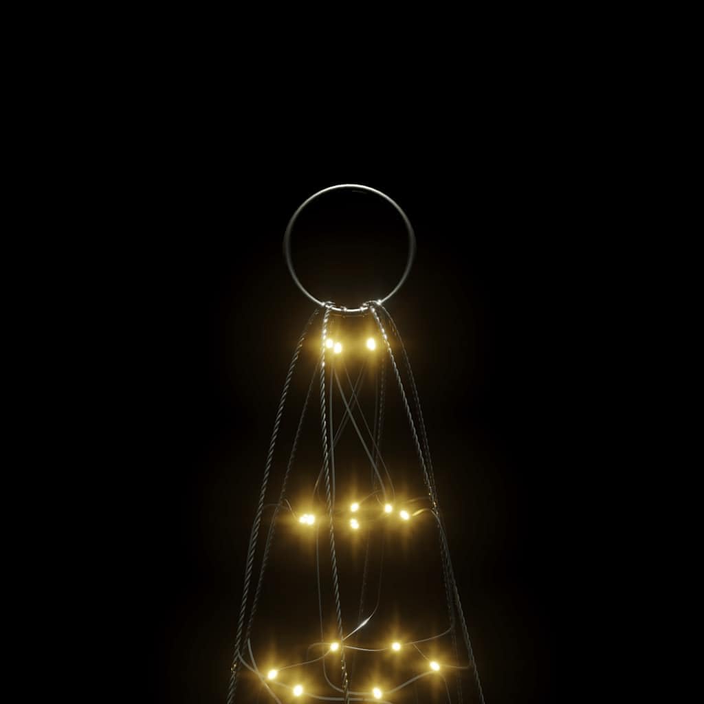 LED-Weihnachtsbaum 200 LEDs Warmweiß 180 cm Kupfer Eisen mit 8 Lichteffekten USB Stromversorgung für Fahnenmast Garten Balkon Terrasse Innen Außen Weihnachtsbeleuchtung