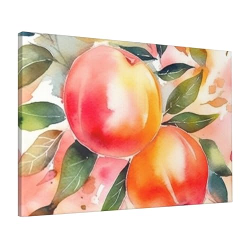 Impression HD sur toile avec aquarelle de pêche pour un décor raffiné