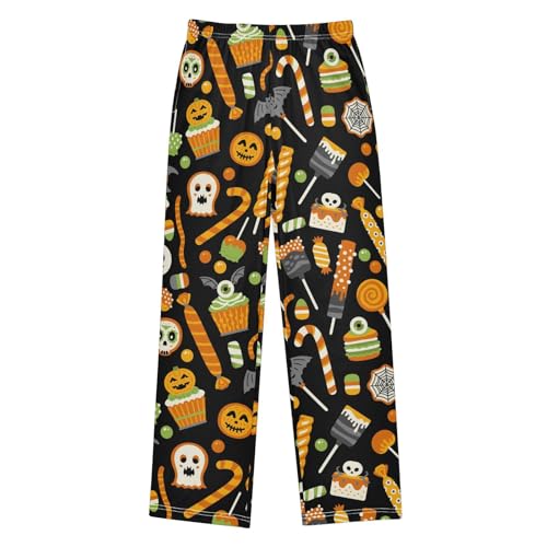 ZZXXB Halloween Candy Boys Long Pants Soft Trousers Elastic Waist Kids Lounge Bottoms with Pockets S-XL