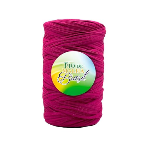 Atacadão das Linhas- Fio de Malha Brasil - 500g - Cores Variadas Bolsa Tapete Lycra Elastano Algodão (Tons de Bordô)