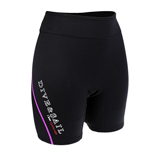 lahomia Short de Plongée en Néoprène 1,5 Mm Pantalon de Plongée sous-Marine Combinaison de Plongée - Violet Femme, M