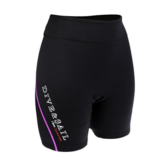 B Baosity Herren Damen 1,5mm Neopren Pants Shorts Badehose Neorpenhose Schwimmhose Surfhose für Tauchen Schwimmen - Lila, Frauen M