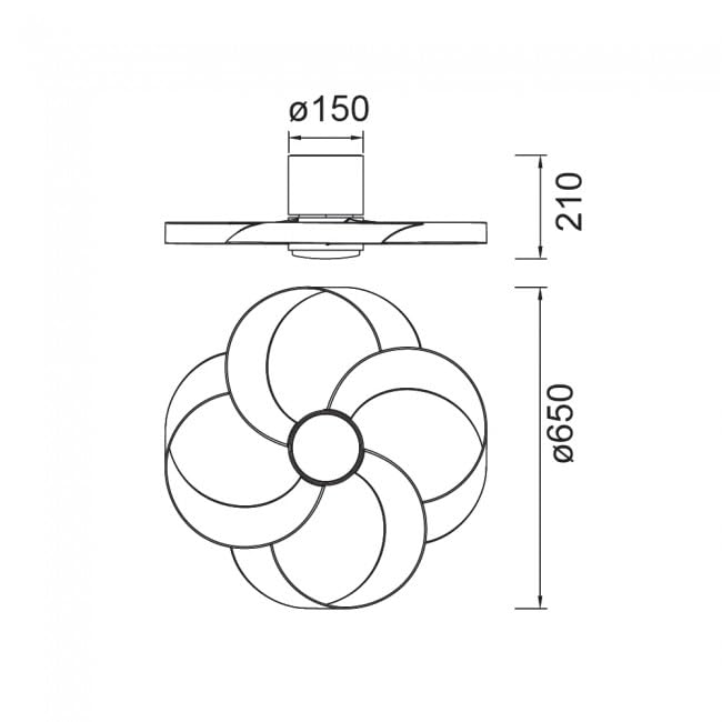 Ventilador de techo Rose negro LED 24W
