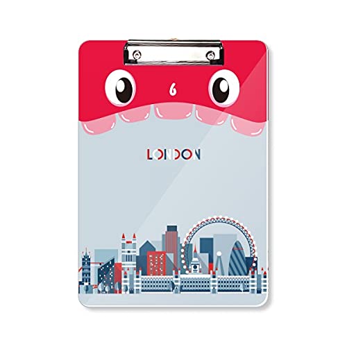 Dossier à tête plate A4 thématique Londres avec finitions bleu azur