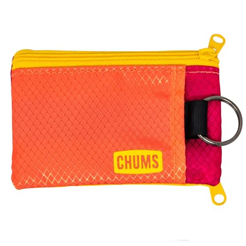 Image of Chums Surfshorts Wallet - Solid Colors Collection, Lightweight Slim Wallet with RFID Blocking Card & Clear ID Window - Zippered Minimalist Wallet w /Key Ring