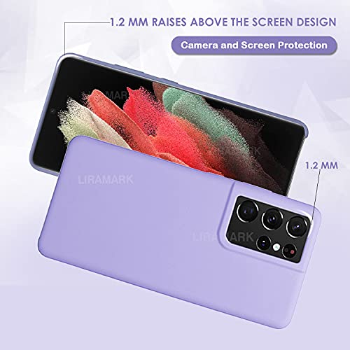 Image of LIRAMARK Liquid Silicone Soft Back Cover Case for Samsung Galaxy S21 Ultra (Lavender)