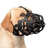 Dog Muzzle, Basket Muzzle with Movable Cover, Soft Cage Muzzle Prevents Biting, Chewing, Scavenging