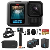 GoPro HERO13 Black Camera with 3 Enduro Batteries | Waterproof 5.3K60 Action Camera with Dual-Battery Charger & SanDisk 64GB Extreme SD Card | Head Strap 2.0 and Handler Floating Handgrip, Bundle Kit