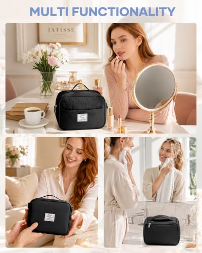 Image of Gym Bag Womens Mens with Shoes Compartment Travel Duffel Bag for Women for Plane Sport Gym Tote Bags Swimming Yoga Weekend Overnight Carry on Bag Hospital Holdalls 4Pcs Set Black
