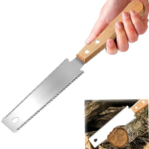 Japanese Pull Saw, Double Edge Japanese Saws for Woodworking, Flush Cut Hand Saw for Fine Wood Cutting, Trimming, and Precision Pruning