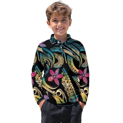 Shirts for Boys 3-16 Kids Long Sleeve Shirts Graphic Activewear Comfy Tops