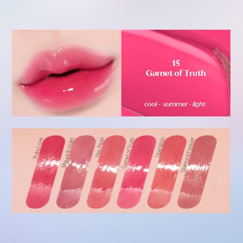 Image of ETUDE Over Glowy Lip Stain Tint #15 Garnet of Truth | Non-Sticky Vegan Lip Tint | Moisturized & Long-lasting Lip Gloss | Daily Tint for Dry Lips, Korean Makeup