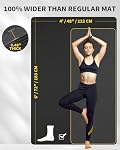 CAMBIVO Large Yoga Mat 183cm x 122cm Wide Exercise Mat & Large Workout Mat (6' x 4') , Yoga Mat Thick 1/4 &1/3 &2/5 &1/2 Exercise Mats for Yoga, Pilates, Stretching, Cardio Home Gym Floor, Non- Slip Anti Tear Eco-Friendly Yoga Mat (72”x 48”)