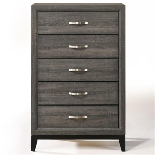 Acme-Valdemar-Metal-and-Wood-5-Drawers-Bedroom-Chest-in-Weathered-Gray Acme Valdemar Metal and Wood 5 Drawers Bedroom Chest in Weathered Gray