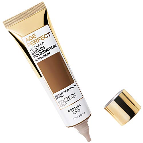 L'Oreal Paris Age Perfect Radiant Serum Foundation with SPF 50, Deep Cool, 1 Ounce