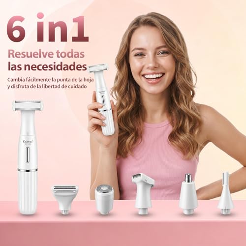 Afeitadora eléctrica mujer KEMEI 3523 para evitar irritación en zona íntima, cejas y axilas 2