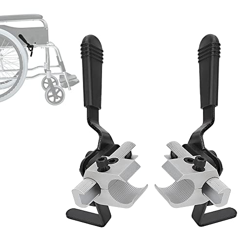 Substituição manual de travão de cadeira de rodas para montagem lateral de tubo de 1 polegada, peças de bloqueio resistentes para a maioria das cadeiras de rodas, 1 par (1 polegada)