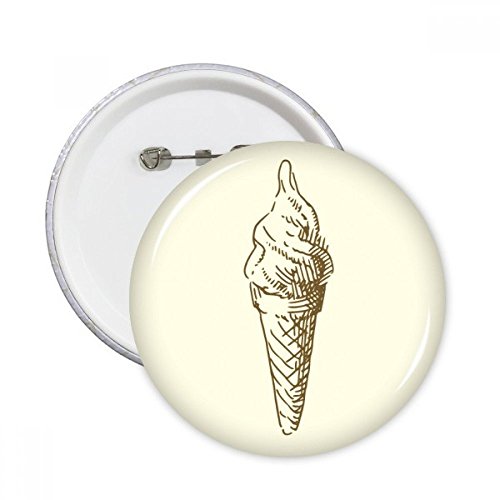 Badge bouton crème glacée marron pour personnaliser un sac ou vêtement