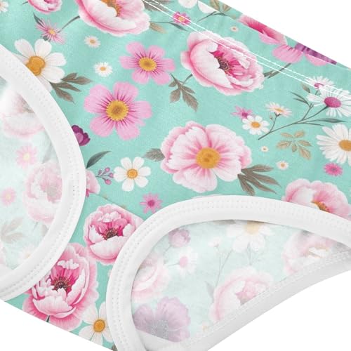 Joisal Cotton Toddler Underwear Floral Art Pastel Flowers Girl Panties Cute Pattern Briefs Undies Kids 2t4