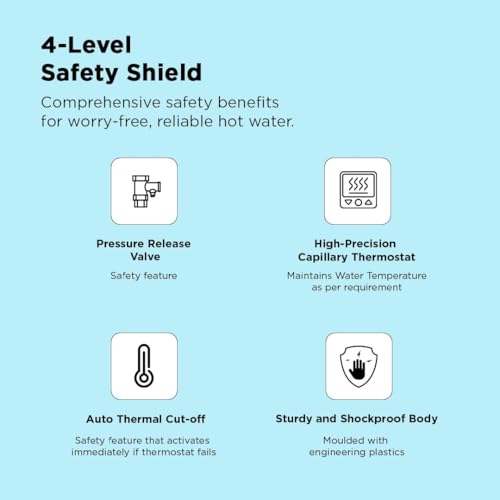 Black+Decker Galerus Geyser 5 Litre | Instant Water Heater for Home & Kitchen | 3KW | High Grade Stainless Steel Tank I Copper Sheathed Heating Element I 5 Year Tank Warranty | Water Geyser White - Image 7