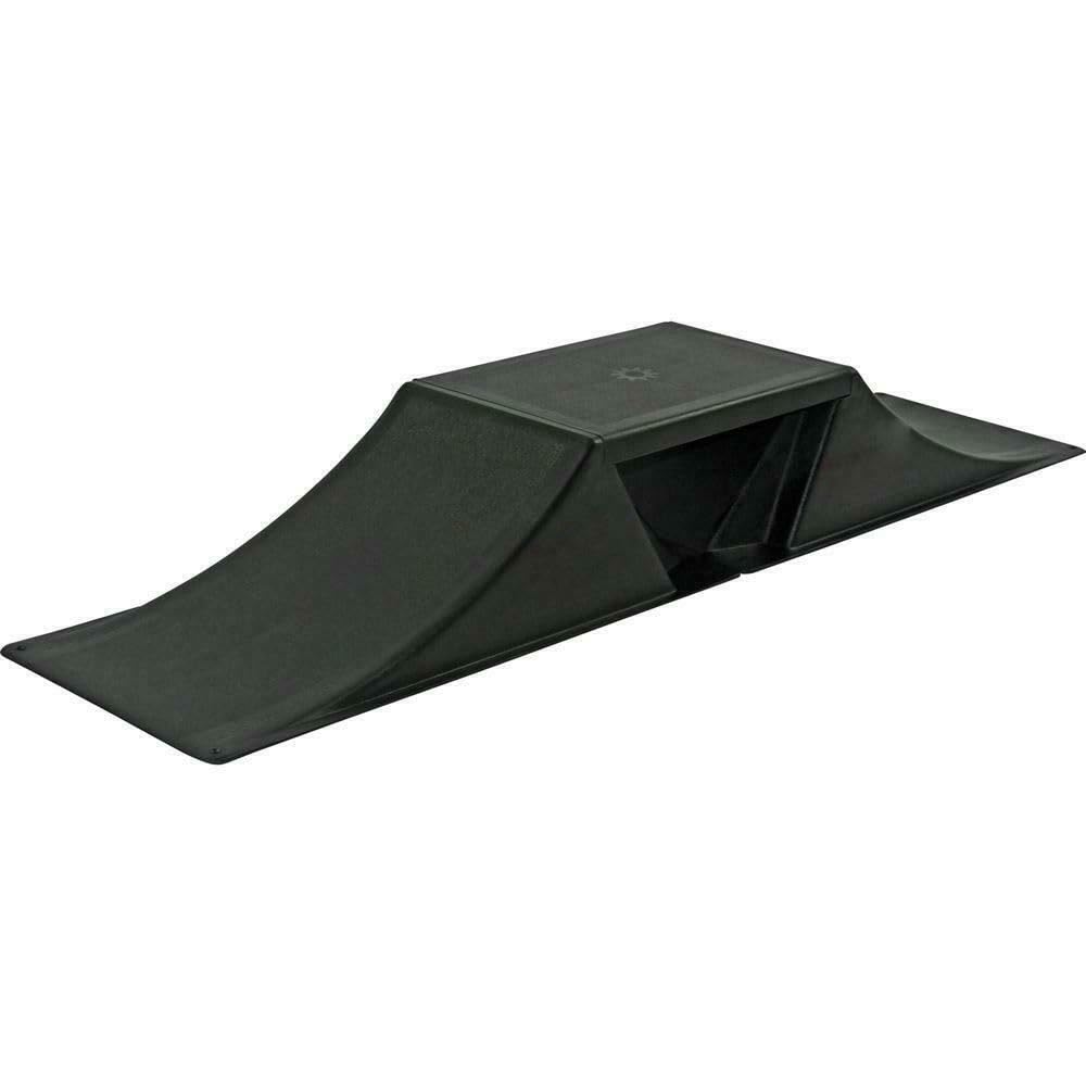 Geezy Black Small Dual Sided Skate Ramp - Anti Slip, Grit Surface, Snap-Together, Portable Outdoor Sports Accessory - For Kids Bikes, Skateboards, Roller Skates, Bmx, Mtb, Rc Car