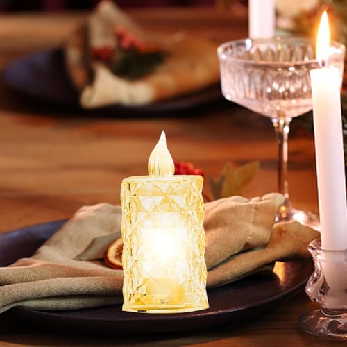 Velas LED de cristal de 24 piezas para decoración de bodas y fiestas elegantes 2