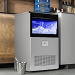 YITAHOME 2 Way Water Inlet Commercial Ice Maker Machine 150LBS/24H, 33LBS Storage Bin, Tap Water & Top Loading 3-5 Gallon Freestanding Ice Maker with Stainless Steel Ice Scoop Ice Bucket