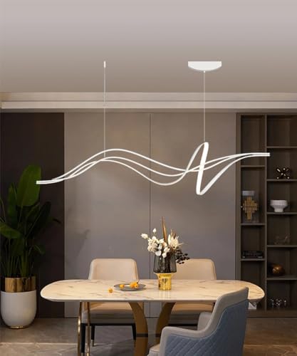 Lustre suspendu moderne LED noir dimmable avec télécommande pour salon