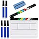 QSLKI 7PCS Filmklappe, 20 * 20 cm, Regieklappe Synchronklappe Clapperboard, Regieklappe, Acryl Film Regisseur, Geschnittene Action Szene, Regieklappe Farbstreifen, Leicht Abzuwischender Acryl Clapper
