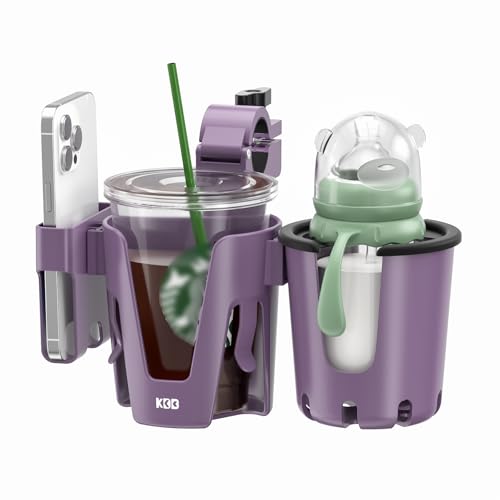 KDD Getränkehalter Kinderwagen mit Handyhalter, 3-in-1 Abnehmbar...