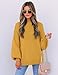 ZESICA Women's Casual Turtleneck Long Lantern Sleeve Fall 2025 Oversized Ribbed Knit Pullover Sweater Jumper Top,Mustard,Small