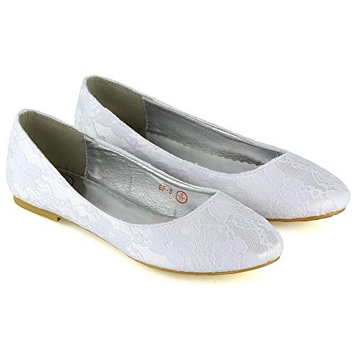 ESSEX GLAM Womens Flat Bridal Shoes Ladies - Image 3