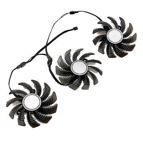3Pcs/ Lot T128010SU 75mm 12V 4Pin Graphics Card Cooling Fan Replacement for Gigabyte GeForce RTX 3060 3060Ti Eagle RTX 3070 3070Ti Radeon RX 6500XT 6600XT 6700XT Gaming Video Card Cooler Fans (3PC)