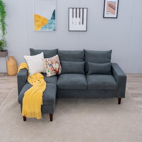 Panana Sectional Sofas, Corner Sofa 2 Seater and 3 Seater Seette Couch Loveseat (Grey Linen Fabric - Track Arm, 3 Seater) 8 Panana Sectional Sofas, Corner Sofa 2 Seater and 3 Seater Seette Couch Loveseat (Grey Linen Fabric - Track Arm, 3 Seater) - Image 8