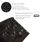 WENNALIFE Clip in Hair Extensions Real Human Hair, 18 Inch 120g 7pcs Human Hair Extensions Clip In Human Hair, Dark Brown Hair Extensions Clip In Real Hair Coloured Remy Human Hair Extensions - Image 3