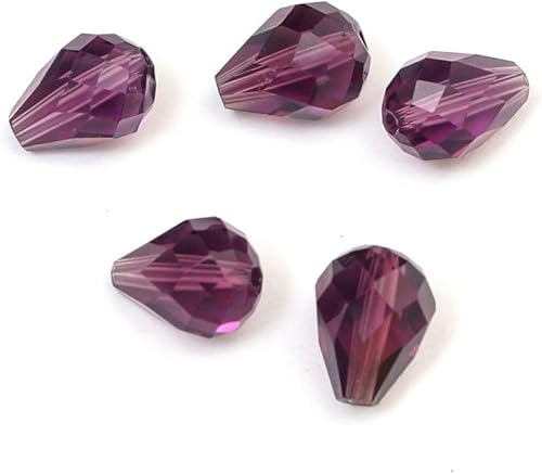 Miniatura 2 de Adabele - 24 cuentas de cristal sueltas de lágrima facetada austriaca de 0.315 pulgadas, amatista compatibles con 5500 cristales de Swarovski