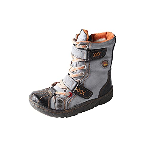 TMA EYES Botas de cuero atadas, botas de nieve para mujeres con fondo plano y pies anchos(Negro,41)