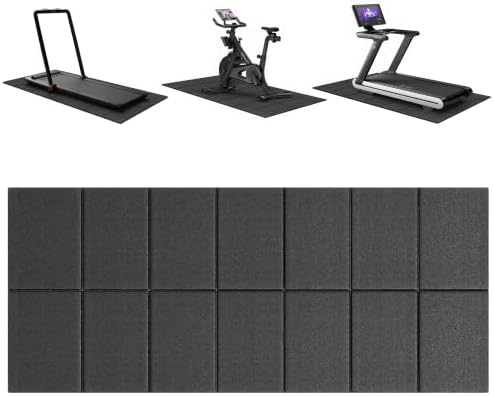 THAILE Laufbandmatte 172x61 cm Bodenschutzmatte Unterlage für Fitnessgeräte | Hochdichte PVC,Schalldämmung,Stoßdämpfung,Faltbar,Rutschfest
