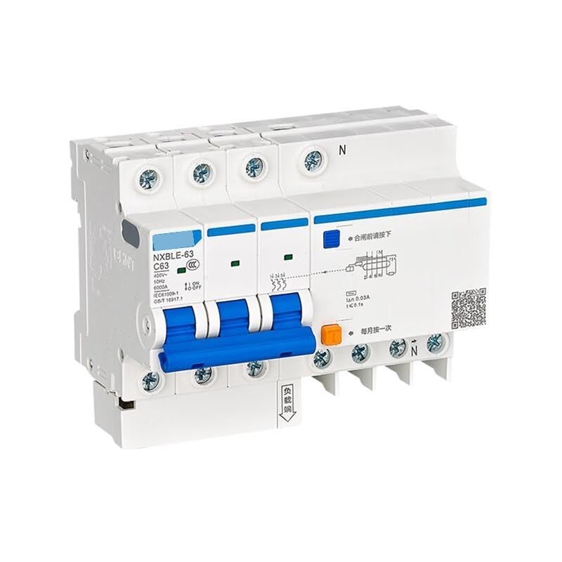 Disyuntor de corriente residual NXBLE-63 trifasico magnetotermico diferencial 3P+N C16 6kA 1