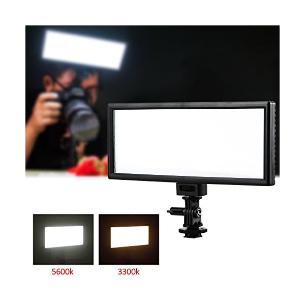 VILTROX L132T 3300K~5600K LED Videoleuchte Dimmable Panel Licht LED für DSLR Kamera mit NP-F550 Akku und USB Ladegerät – Bild 3