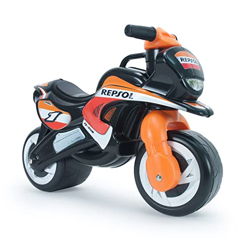INJUSA - Moto Correpasillos Tundra Repsol Negra Licenciada con Ruedas Anchas de Plástico Decoración Permanente y Asa de Transporte para los Padres Recomendada para Niños +18 Meses… Cover