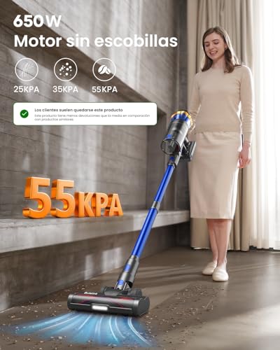 Detalle de la aspiradora sin cable G10 en acción