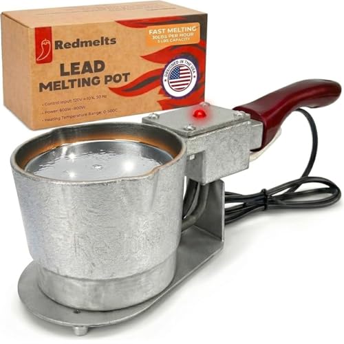 Lead Melting Pot Electric for Fishing Mold Kit, Fast-Melting Lead Pot and Lead Smelter Pot, 5-Pound Capacity, for Fishing Weights Molds & Bullet Casting Molds, Designed in USA