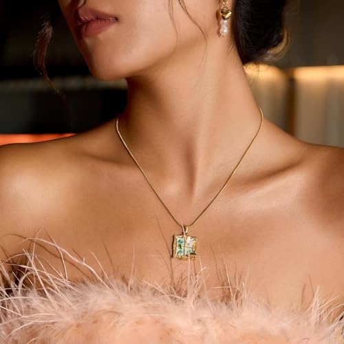 Image of 18k Gold Plated Vintage Dainty Pink Gemstone Bow Pendant Necklace Women Court Style Oval Cut Zircon Necklace