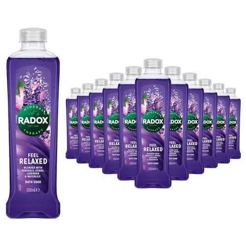 Radox Mineral Therapy Muscle Bath Soak Bubble Bath 500 ml Bulk Buy (Pack of 12 Lavender and Waterlily)