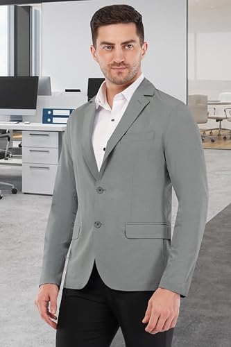 Image of SaintX Men's Tailored Unlined Casual Blazer | Layering Coat, Drapes & Feels Like an Overshirt | Designed for Summers | Breathable 4-Way High Stretch Knit Fabric for All Day Comfort | Slim Fit