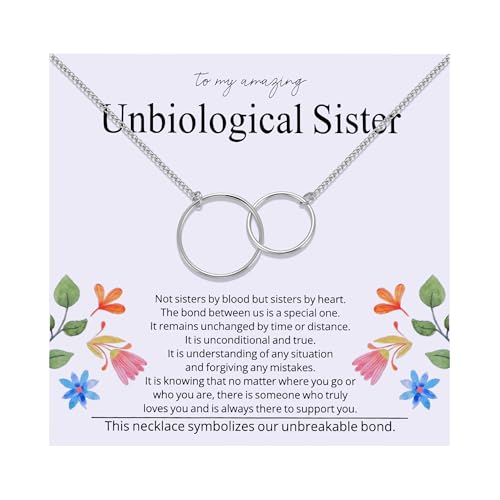 Ukodnus Unbiological Sisters Gifts Soul Sister Necklace Gift for Best Friends Birthday Christmas BFF Friendship Gifts for Friend Bestie Sister in Law Non Biological Sisters Necklace