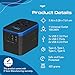Ceptics 70W World International Travel Plug Adapter - Powerful GaN Tech with Pd & QC 3.0 Dual 3X USB-C Power - 2 USB Ports Wall Charger Type I C G A Outlets 110V 220V A/C - EU Euro US UK (70-KU)